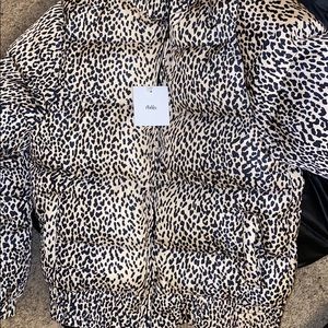 Cheetah print puffer